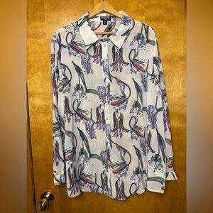 Pretty LittleThing Plus Floral Oversized Shirt US size 18